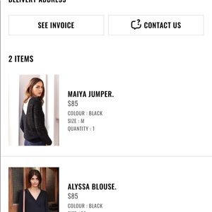 V-neck, front and back, black sweater, Sezane M